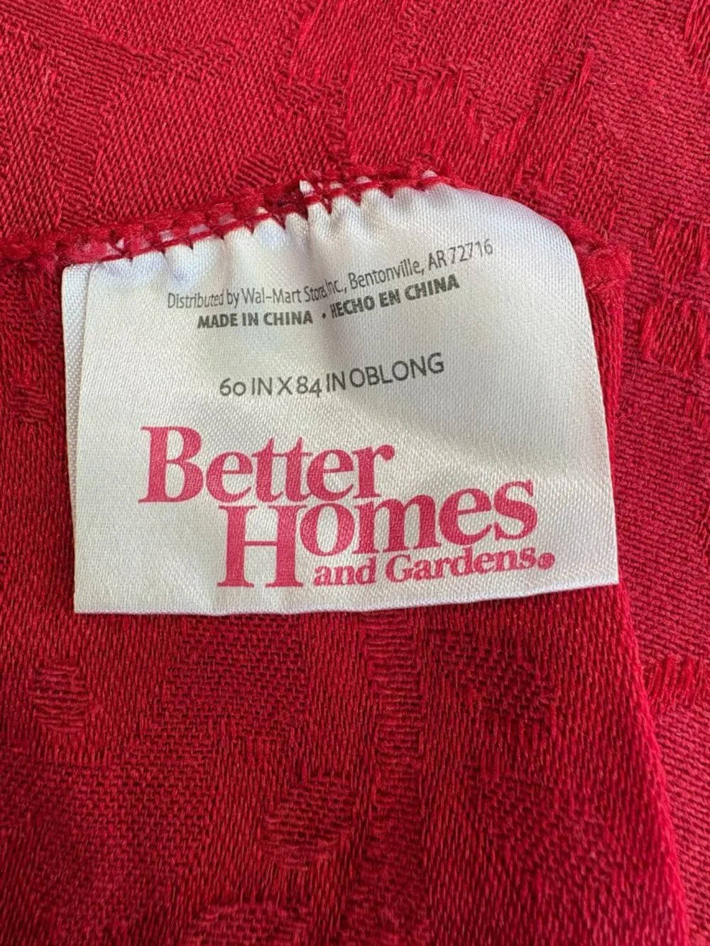 Better Homes & Gardens Red Damask Tablecloth 60